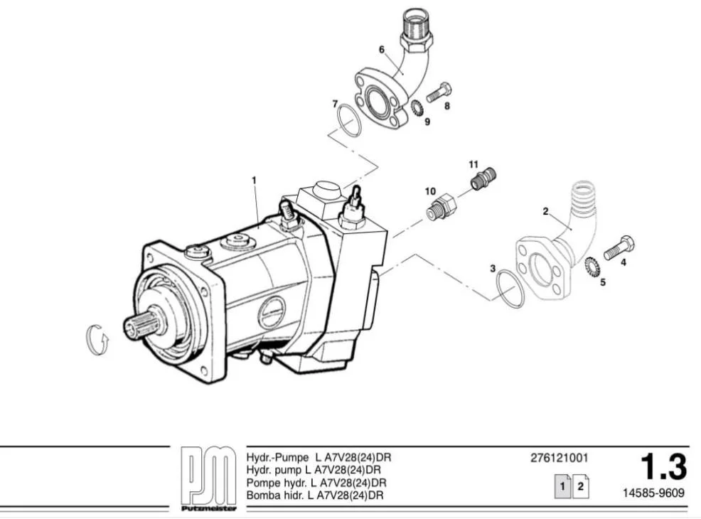 標準的なA7V28drの新しいOEM Putzmeister 259028008の油圧ポンプ